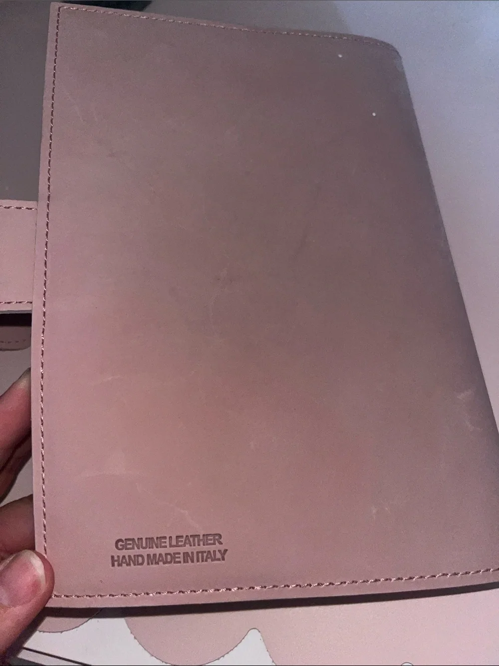 Blush Pink Leather Journal Cover and Notebook